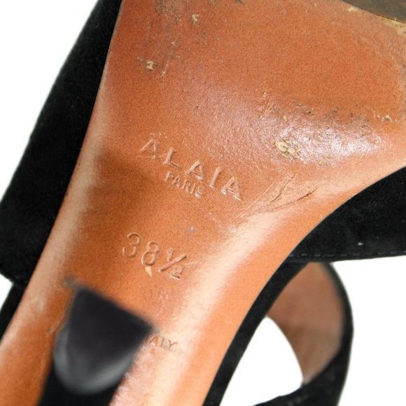 ALAIA Black Suede Point-Toe Cut Out Ankle Bootie Heels  - US 8.5 - Picture 10 of 10